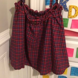 Plaid overall skirt